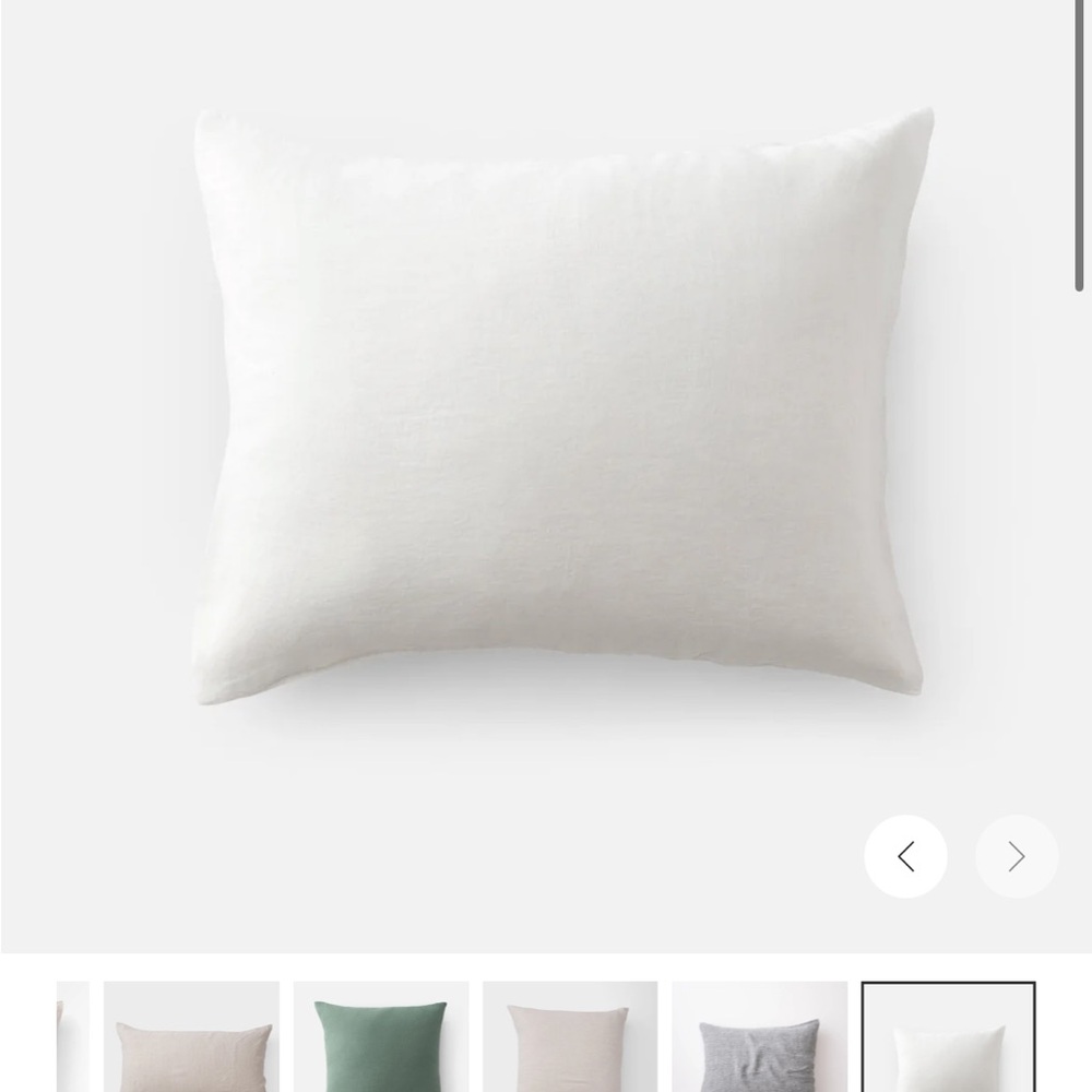 Schoolhouse White Linen EURO size Pillow Sham
